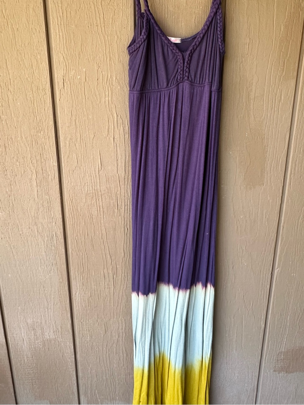 julie's closet Deep Purple Ombré Maxi Dress with Braided Straps